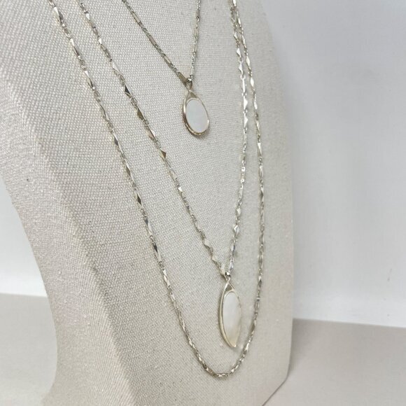 Stella & Dot Aurelia Mother Of‎ Pearl Necklace Set Convertible Reversible - Picture 10 of 11
